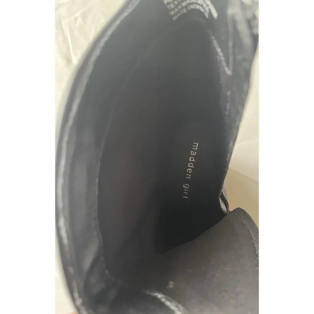 Madden Girl Women’s Black Western Ankle Boots Pointed Toe Block Heel 8M NWOT